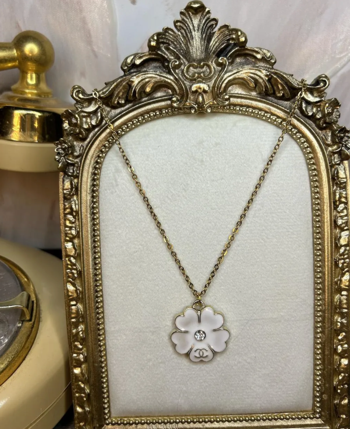 The Camellia- Vintage Chanel Statement Piece Zipper Pull Necklace