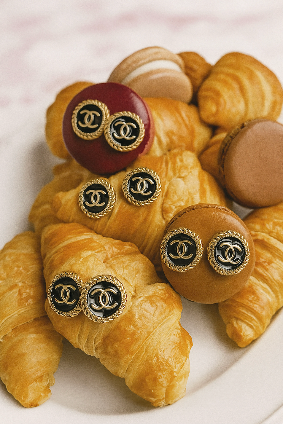 The Coco Earrings- Upcycled Chanel Button Earrings